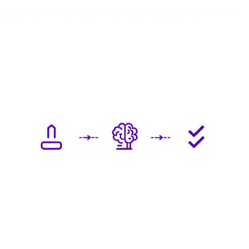 Simple 3-step process illustration